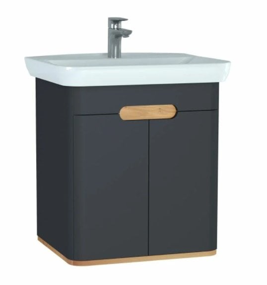 Vitra Sento Lavabo Dolabı 65 cm Kapaklı Mat Antrasit-60805